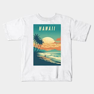 Hawaii Vintage Retro Travel Poster Kids T-Shirt